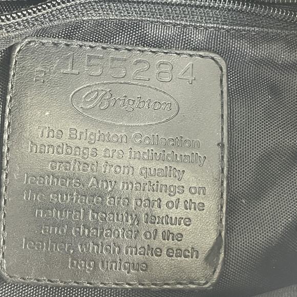 Brighton Backpack Purse Womens Brown Black Croc Embossed Leather Bag Western - Picture 7 of 16